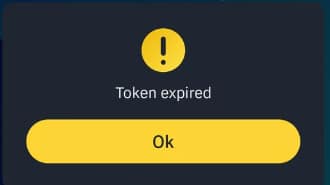 Binance session timed out warning