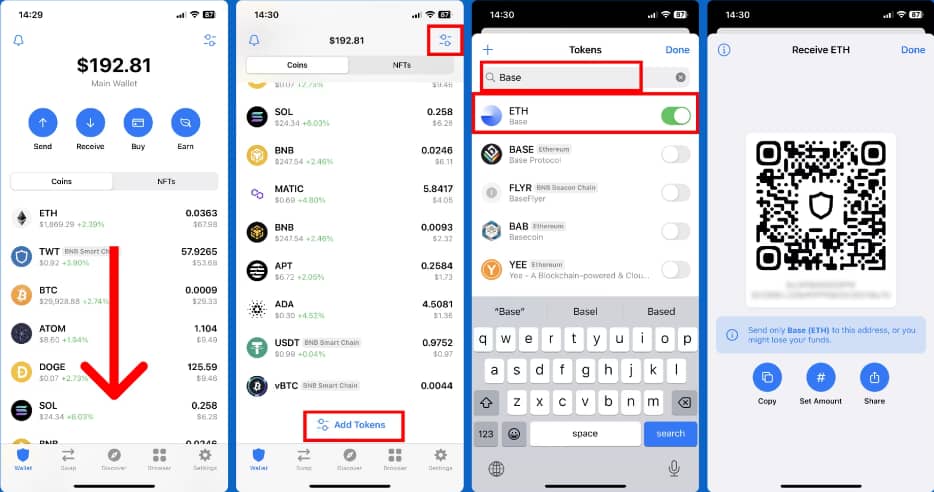 Less steps in adding new token in Trust Wallet